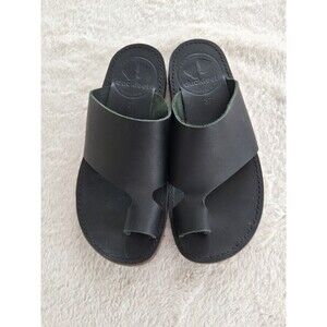 Duckfeet Mando Black Leather Toe Loop Sandals Womens EU 37 US 6.5-7 Danish